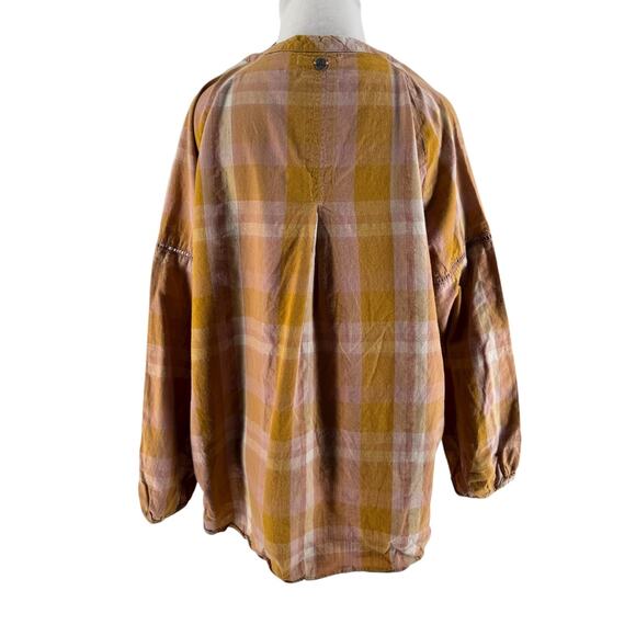 Prana Women's Pink Long Sleeve Elena Popover Plaid Top Size XL - Picture 3 of 6